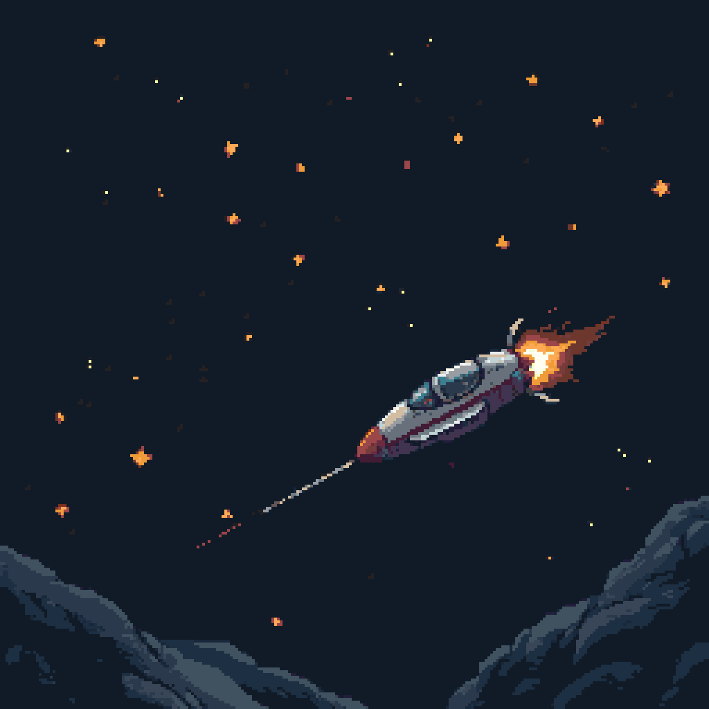 Small Spaceship Zooming Through Space