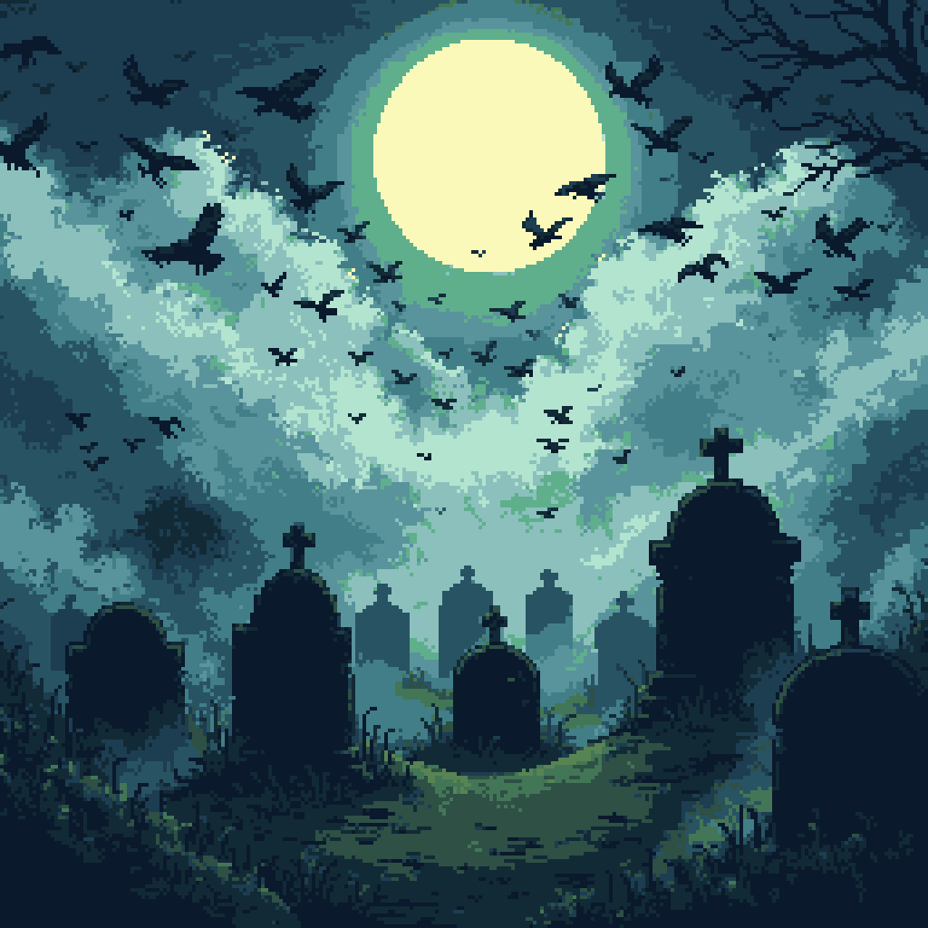 Spooky Graveyard Scene