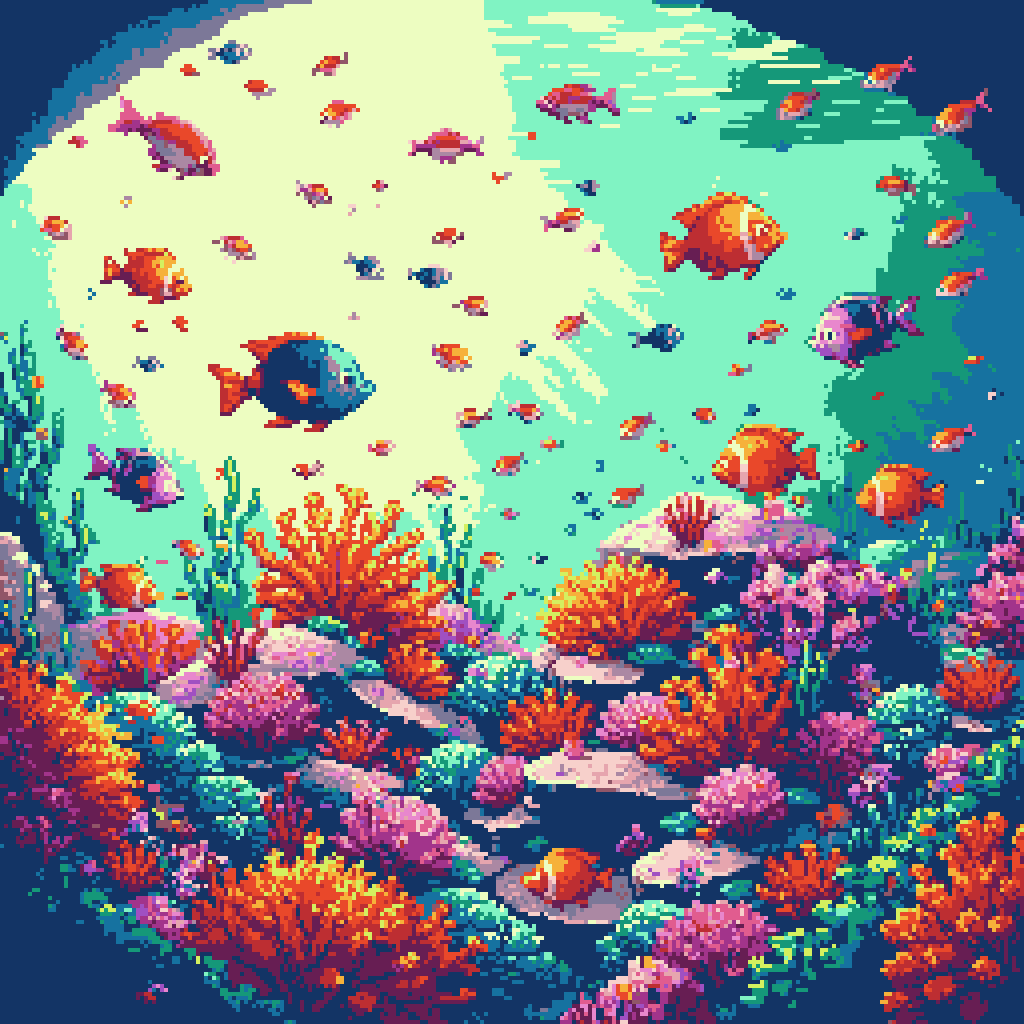 Underwater Scene with Colorful Fish